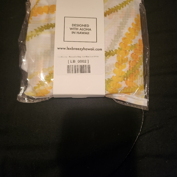 Lexbreezy Pikake Lei Mau reusable eco tote bag foldable - Picture 8 of 8